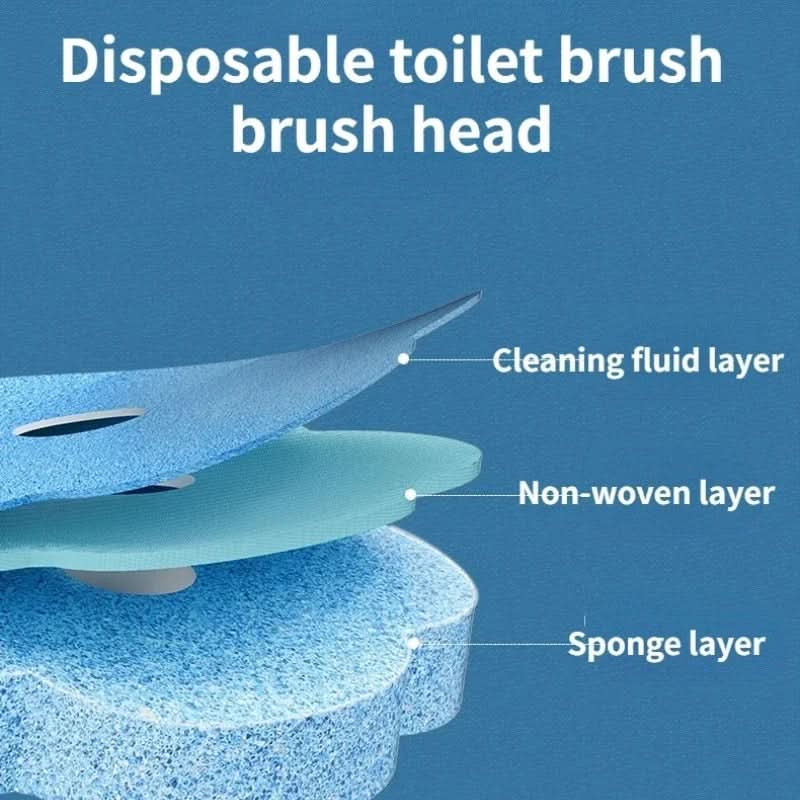 Toilet Brush Set Disposable Replaceable Multi-Layer Heads