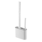 Toilet Brush Set Flat Silicone Head Ventilated Holder