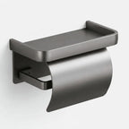 Toilet Paper Holder Curved Protective Cover Shelf Adhesive Mount