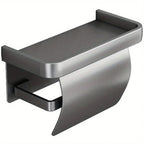 Toilet Paper Holder Curved Protective Cover Shelf Adhesive Mount