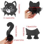 Toilet Paper Holder Freestanding Cat Silhouette Black Metal