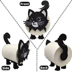 Toilet Paper Holder Freestanding Cat Silhouette Black Metal