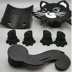 Toilet Paper Holder Freestanding Cat Silhouette Black Metal