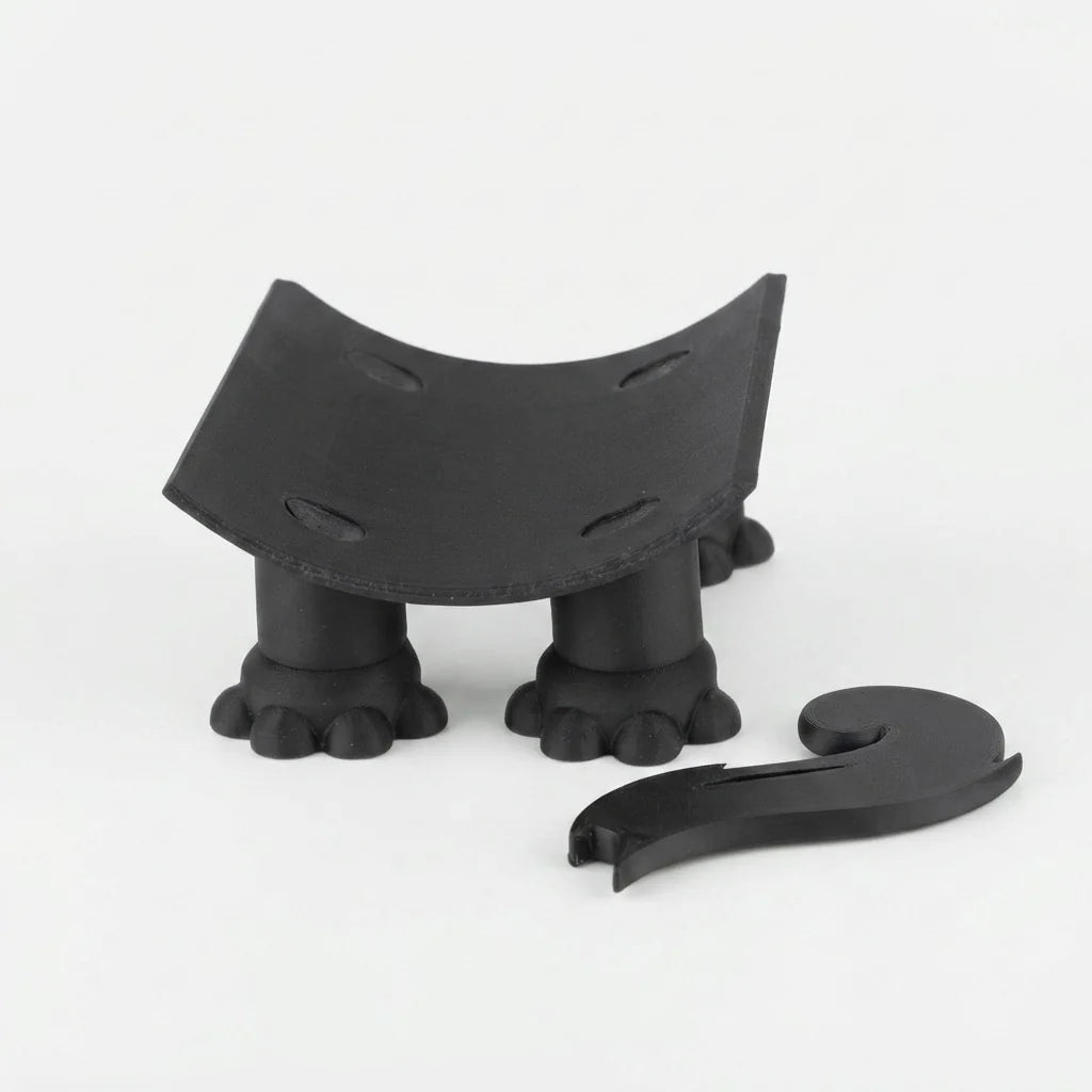 Toilet Paper Holder Freestanding Cat Silhouette Black Metal