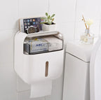 Toilet Paper Holder Wall-Mounted Waterproof Towel Storage
