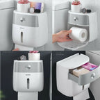 Toilet Paper Holder Wall-Mounted Waterproof Towel Storage