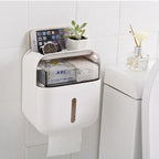 Toilet Paper Holder Wall-Mounted Waterproof Towel Storage