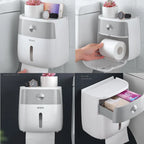 Toilet Paper Holder Wall-Mounted Waterproof Towel Storage