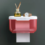 Toilet Paper Holder with Storage Drawer, Phone Shelf & No-Drill Adhesive Mount