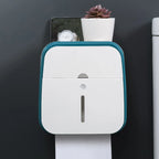 Toilet Paper Holder with Storage Drawer, Phone Shelf & No-Drill Adhesive Mount