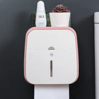 Toilet Paper Holder with Storage Drawer, Phone Shelf & No-Drill Adhesive Mount