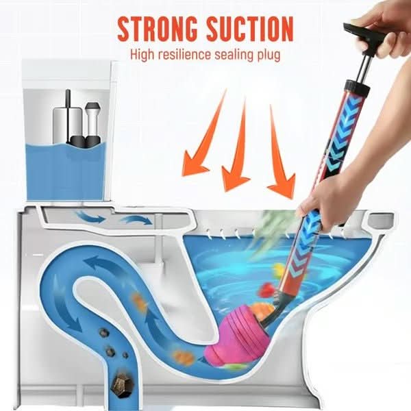 Toilet Plunger Compressed Air Interchangeable Attachments