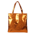 Tote Bag Glossy Metallic Spacious Interior Sturdy Handles