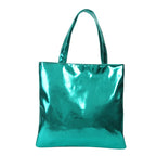 Tote Bag Glossy Metallic Spacious Interior Sturdy Handles