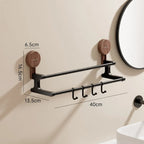 Towel Holder Double-Layer Suction Mount No-Drill Installation
