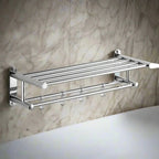 Towel Rack Wall-Mounted Stainless Steel Shelf