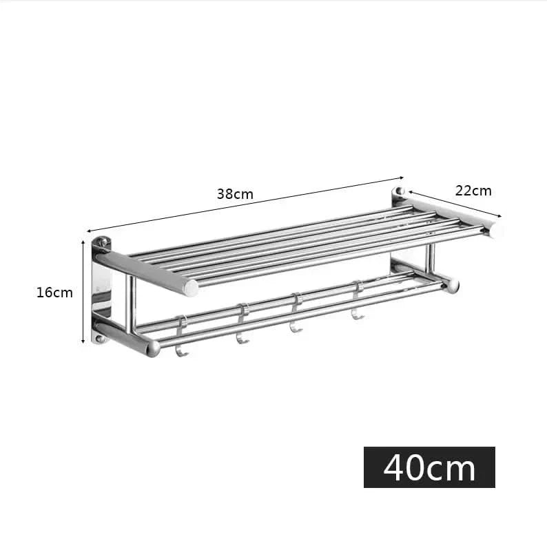 Towel Rack Wall-Mounted Stainless Steel Shelf