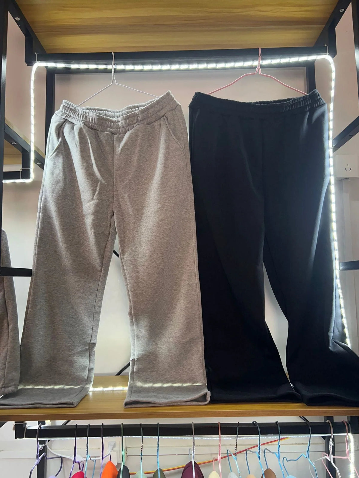 Tracksuit Set Oversized Cotton Blend Fleece-Lined