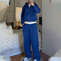 Tracksuit Set Oversized Cotton Blend Fleece-Lined