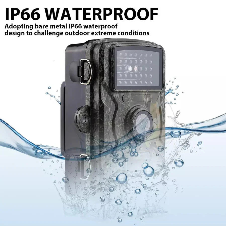 Trail Camera 16MP No-Glow Infrared Night Vision IP66 Waterproof