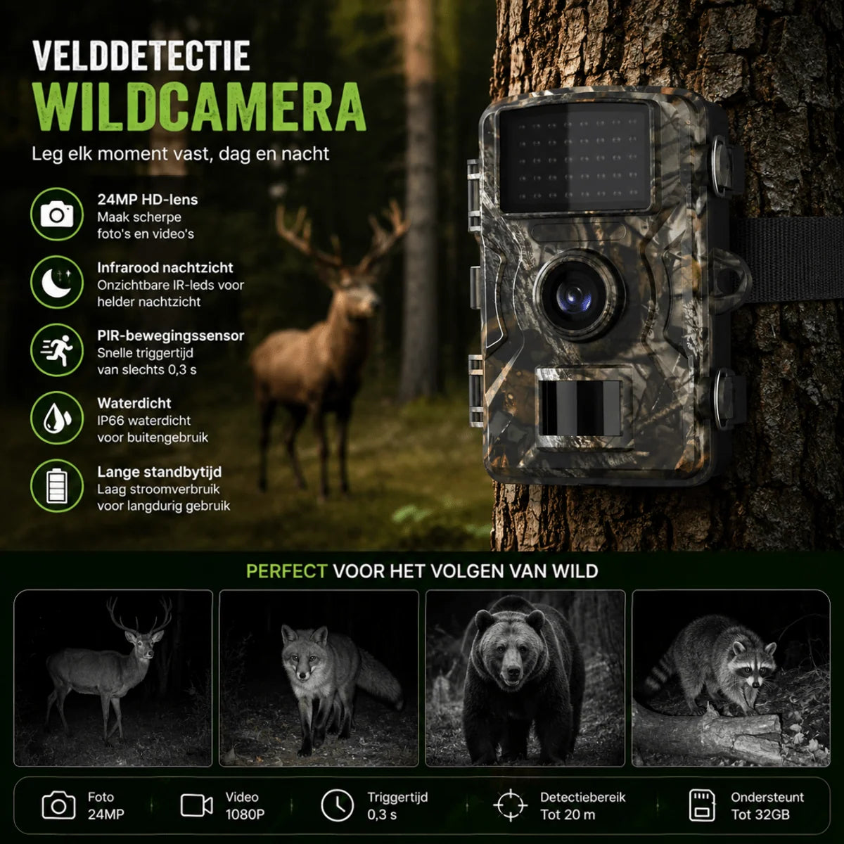 Trail Camera Night Vision Motion Detection Weatherproof Design