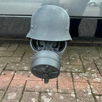Trailer Hitch Cover Weatherproof Military Helmet & Gas Mask