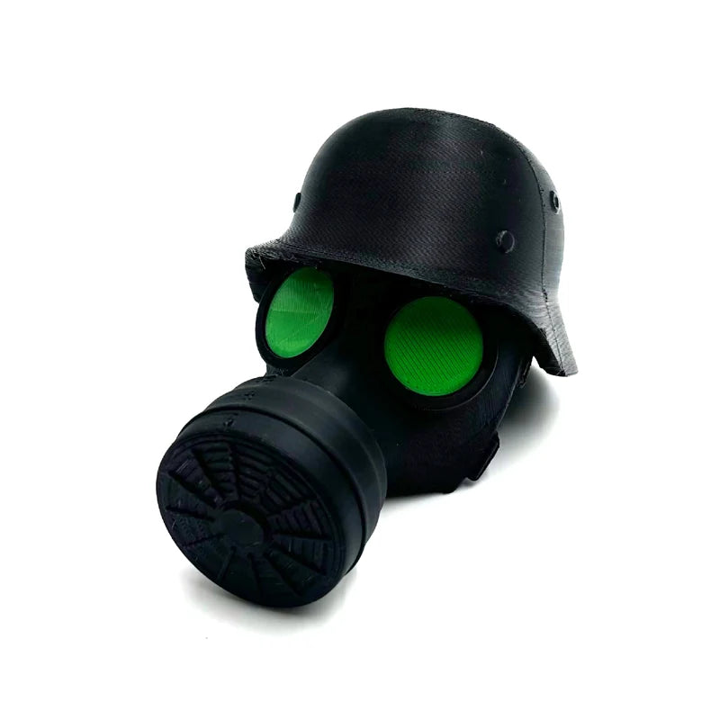 Trailer Hitch Cover Weatherproof Military Helmet & Gas Mask