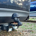 Trailer Hitch Cover Weatherproof Military Helmet & Gas Mask