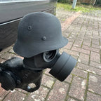 Trailer Hitch Cover Weatherproof Military Helmet & Gas Mask