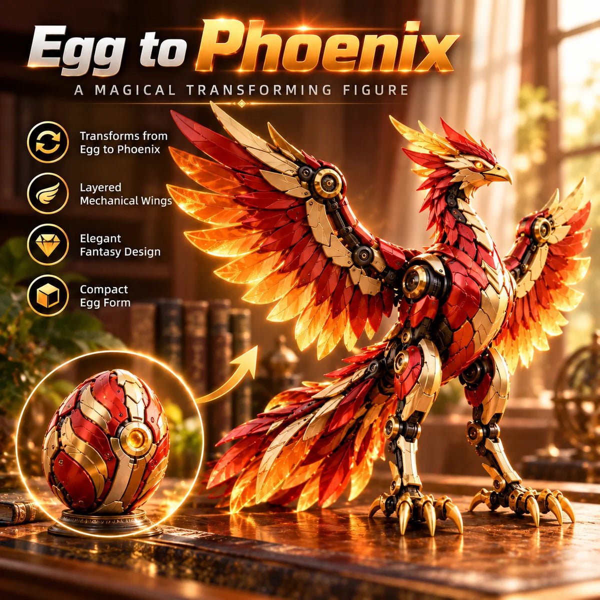 Transforming Figure Mechanical Egg 2-in-1 Design