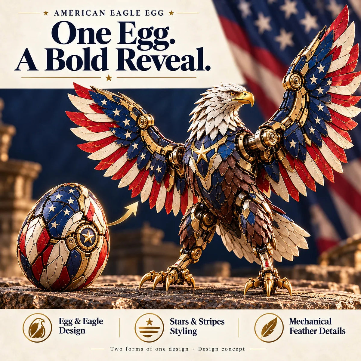 Transforming Figure Mechanical Egg 2-in-1 Design