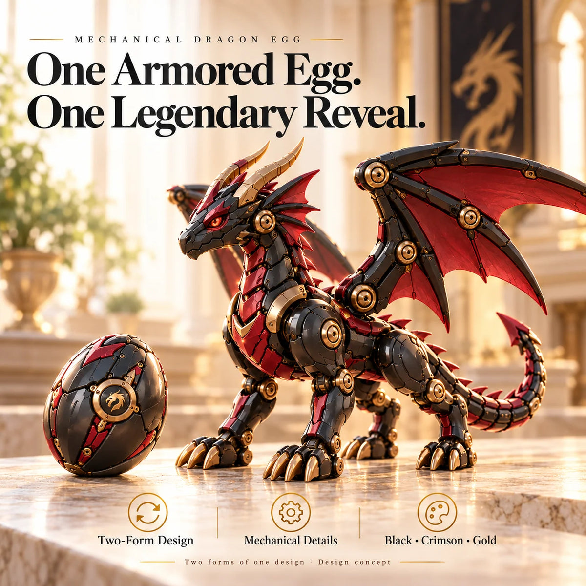 Transforming Figure Mechanical Egg 2-in-1 Design