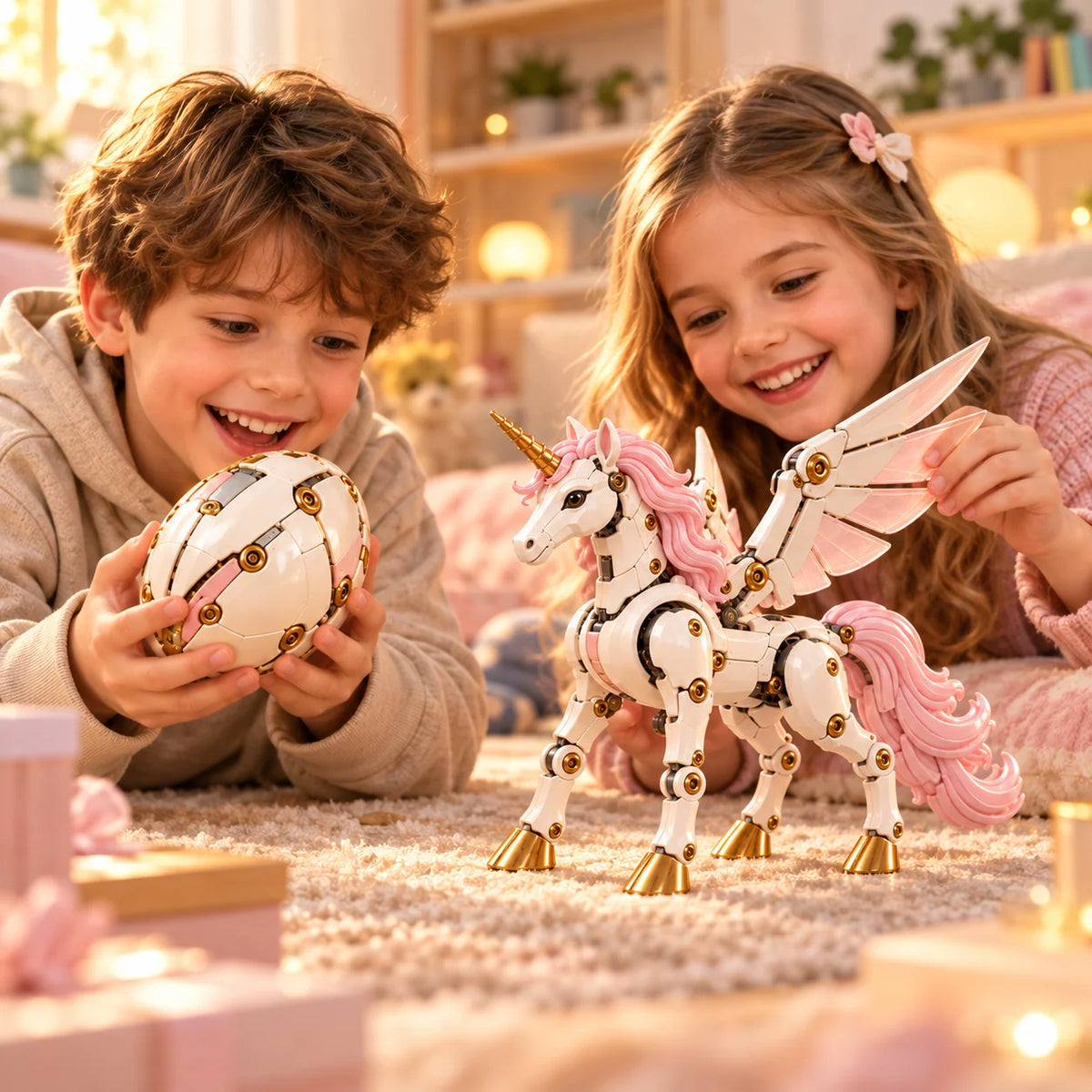 Transforming Unicorn Figure 2-in-1 Egg to Winged Unicorn