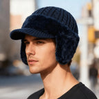 Trapper Hat Fleece-Lined Ear Flaps Double-Layer Knit