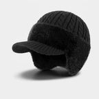 Trapper Hat Fleece-Lined Ear Flaps Double-Layer Knit