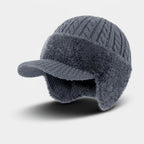 Trapper Hat Fleece-Lined Ear Flaps Double-Layer Knit