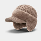 Trapper Hat Fleece-Lined Ear Flaps Double-Layer Knit