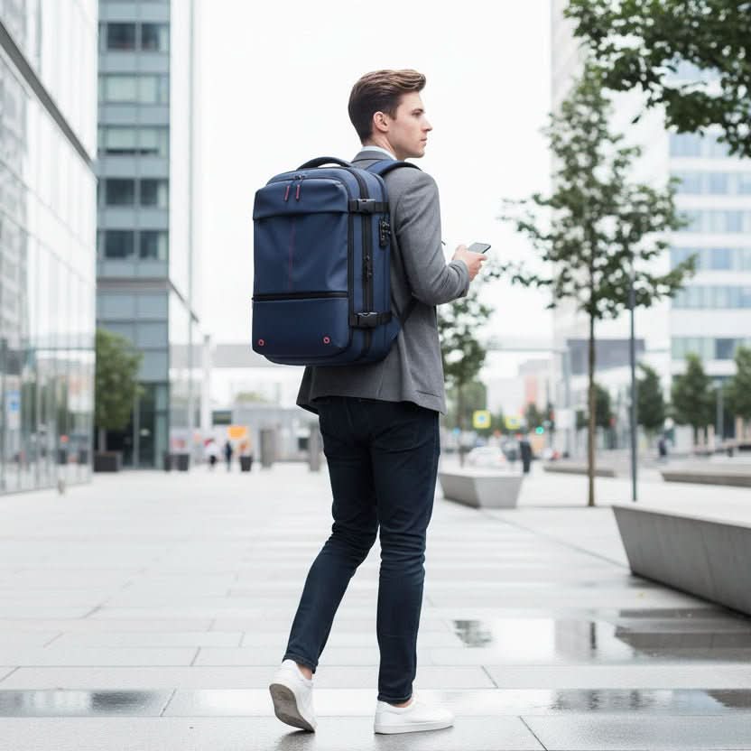 Travel Backpack Compressible Design Laptop Compartment & Multiple Pockets