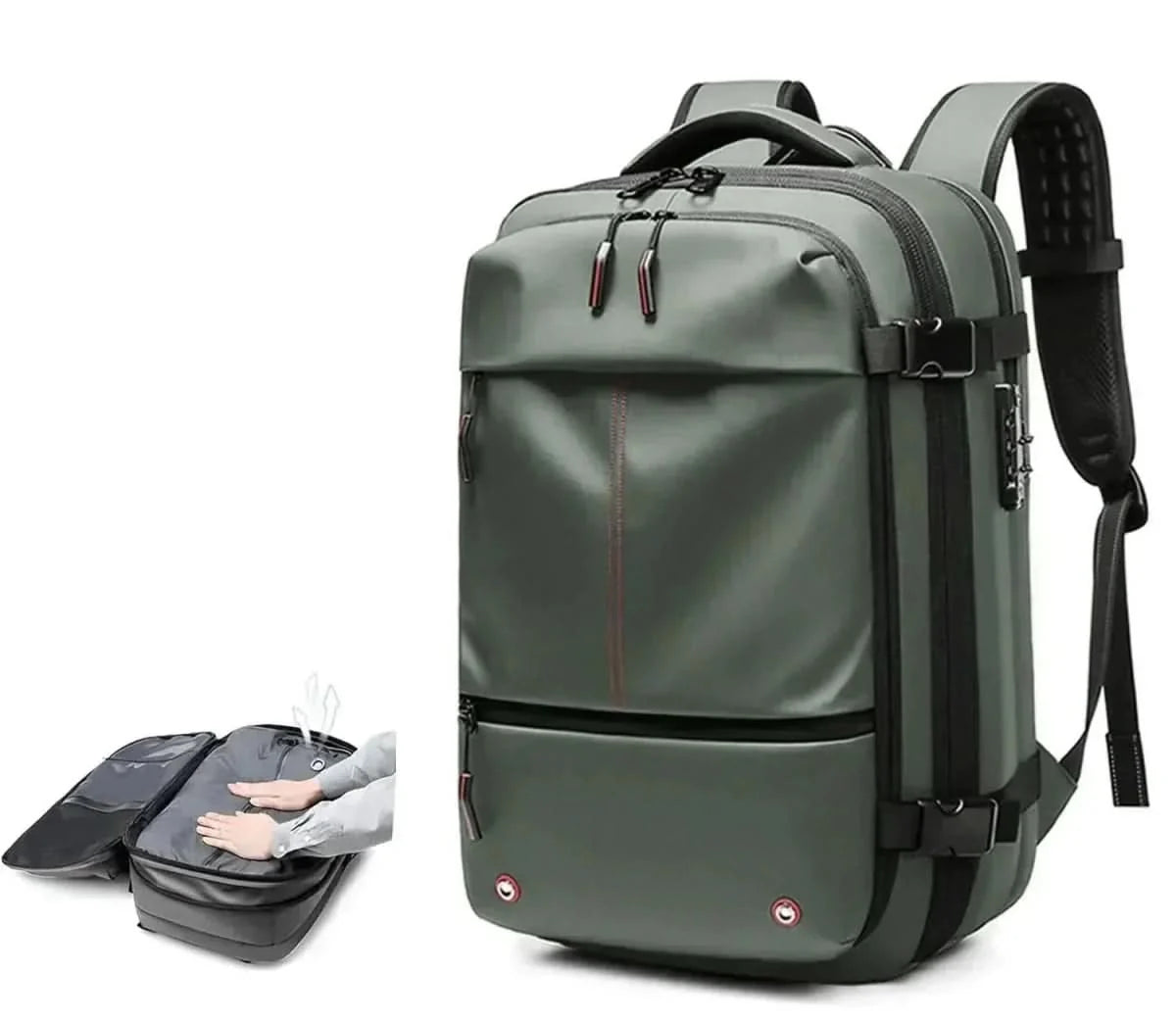 Travel Backpack Compressible Design Laptop Compartment & Multiple Pockets
