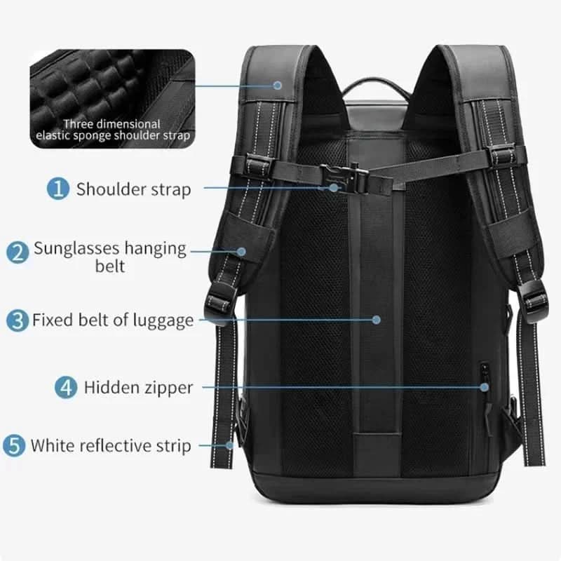 Travel Backpack Compressible Design Laptop Compartment & Multiple Pockets