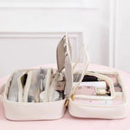 Travel Cosmetic Bag Clear Compartments Water-Resistant