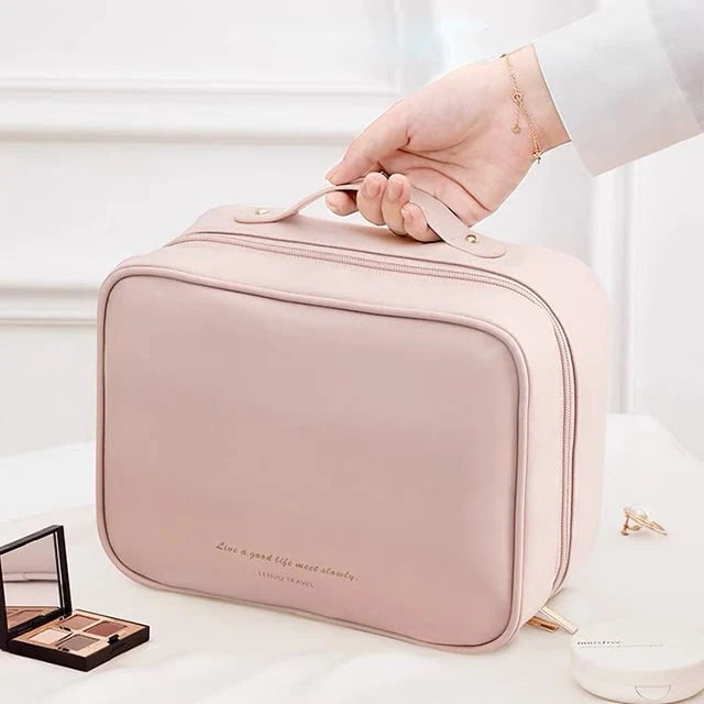 Travel Cosmetic Bag Clear Compartments Water-Resistant
