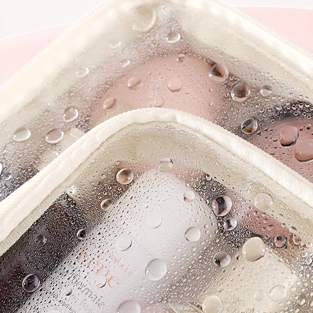 Travel Cosmetic Bag Clear Compartments Water-Resistant