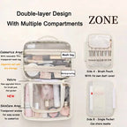 Travel Cosmetic Bag Clear Compartments Water-Resistant