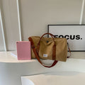 Travel Duffel Bag Washed Canvas Multiple Pockets With Leather Accents