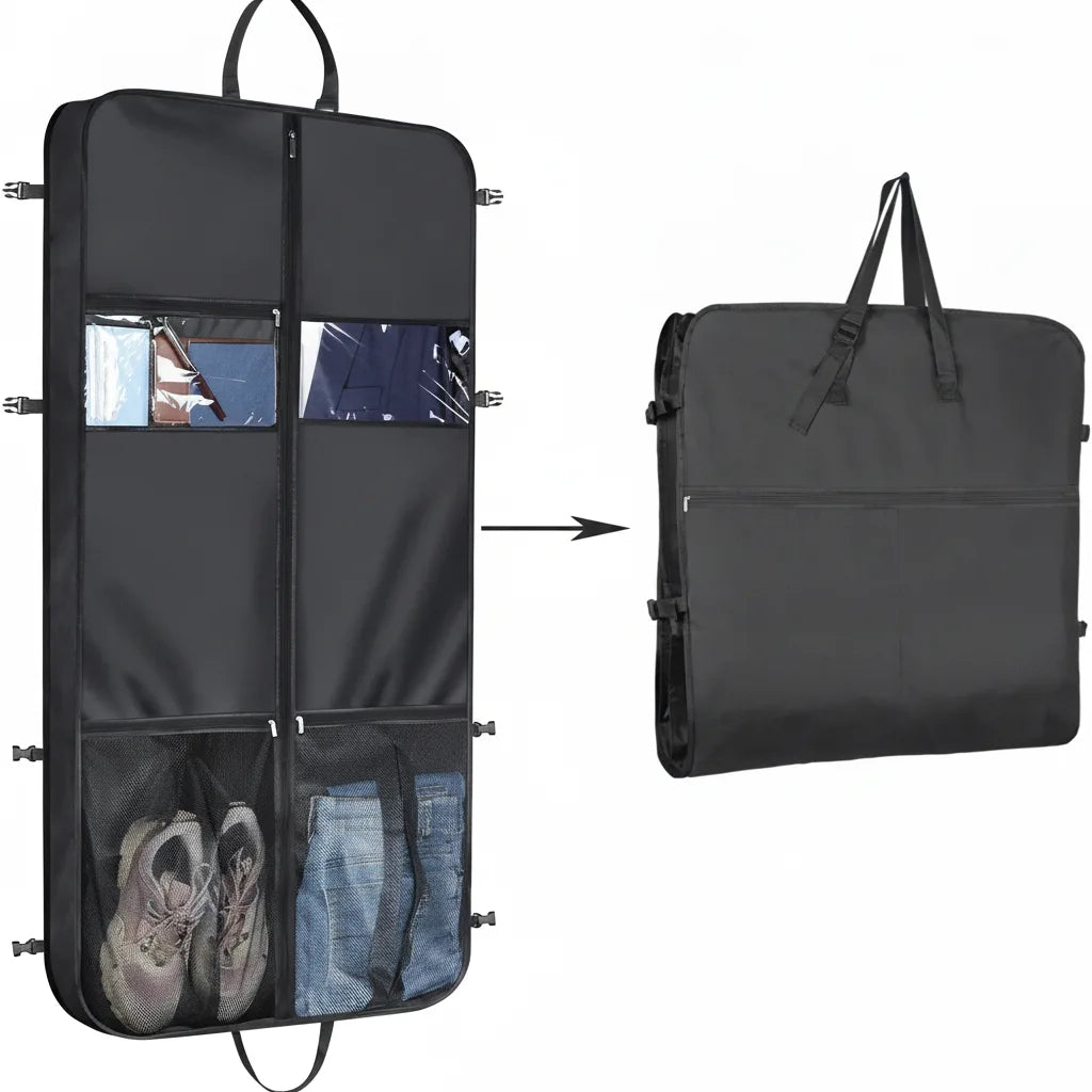 Travel Garment Bag Foldable Multiple Pockets Oxford Fabric