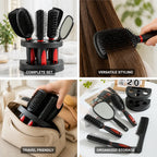 Travel Hairbrush Set Compact Organizer Stand & Mirror