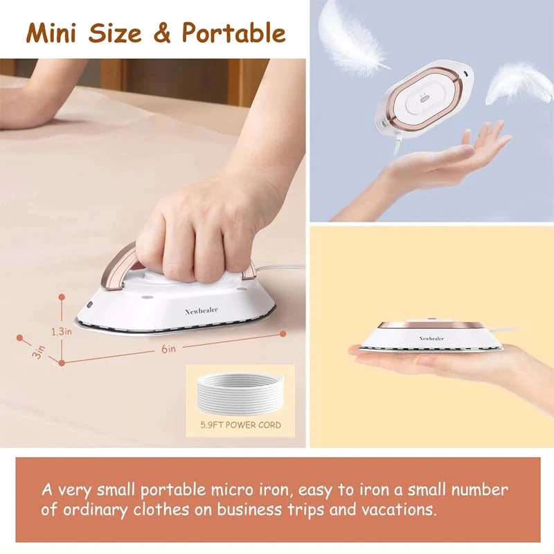 Travel Iron Ceramic Soleplate 2-Minute Heat-Up & Dual Voltage