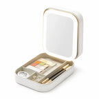 Travel Makeup Bag LED Mirror Multiple Compartments & Waterproof