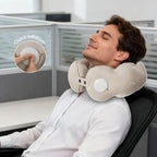 Travel Neck Pillow Inflatable Built-In Pump & Adjustable Firmness